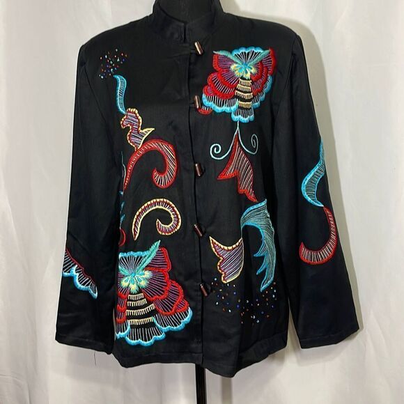 Allure Vintage Embroidered Five Button Jacket -Size Large - Picture 1 of 12